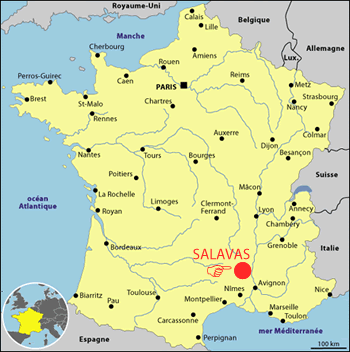 Carte de France avec Salavas